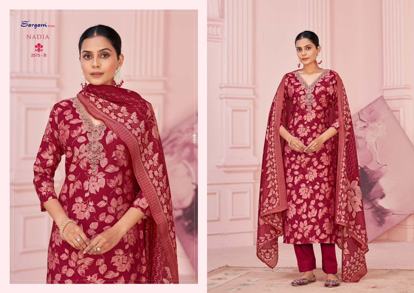 Nadia Sargam Prints Viscose Modal Pant Style Suits Exporter