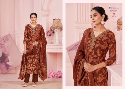 Nadia Sargam Prints Viscose Modal Pant Style Suits Exporter
