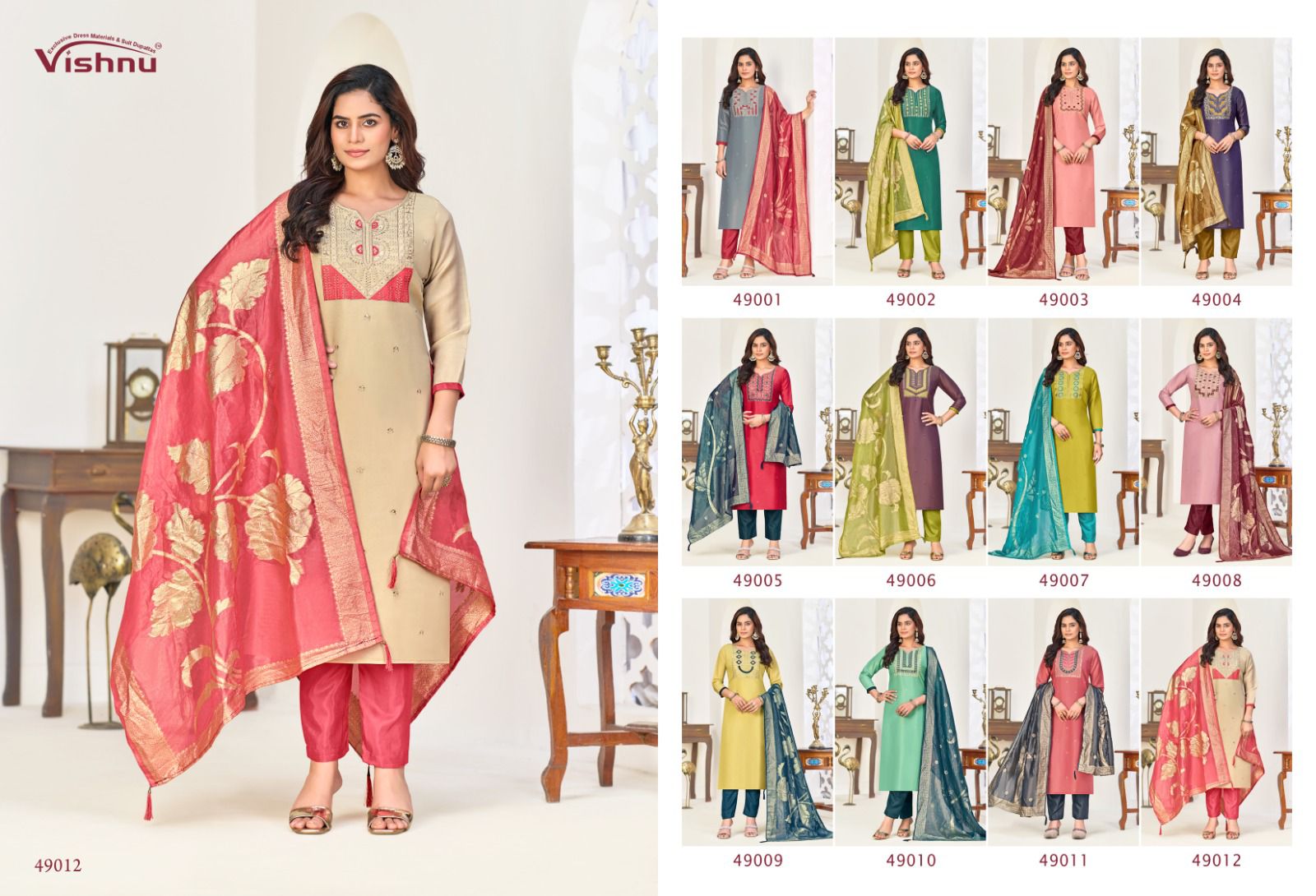 Nadia Vishnu Impex Simmer Pant Style Suits Wholesale
