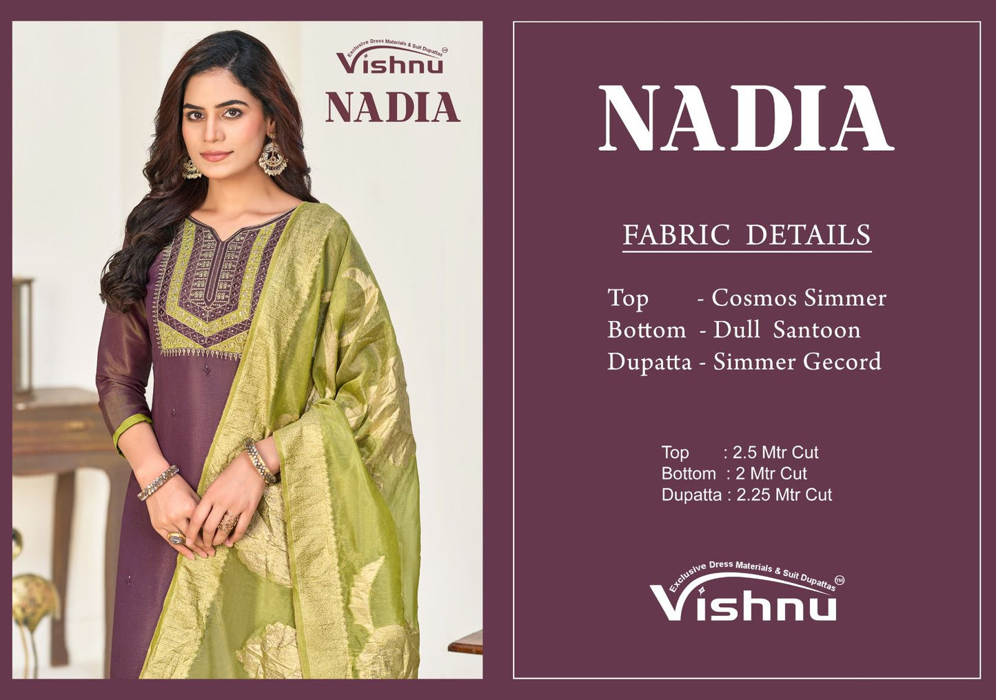 Nadia Vishnu Impex Simmer Pant Style Suits Wholesale