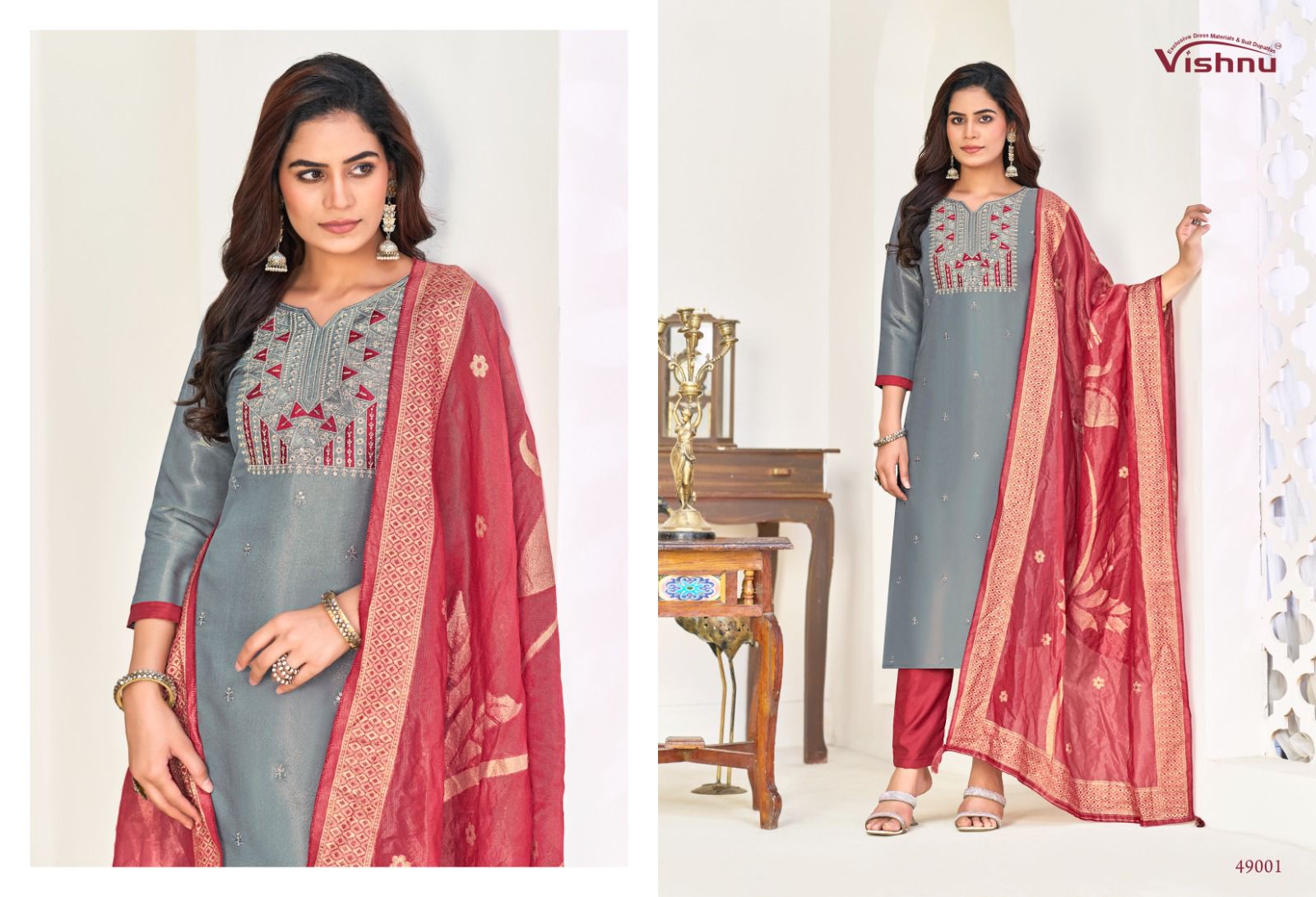 Nadia Vishnu Impex Simmer Pant Style Suits Wholesale