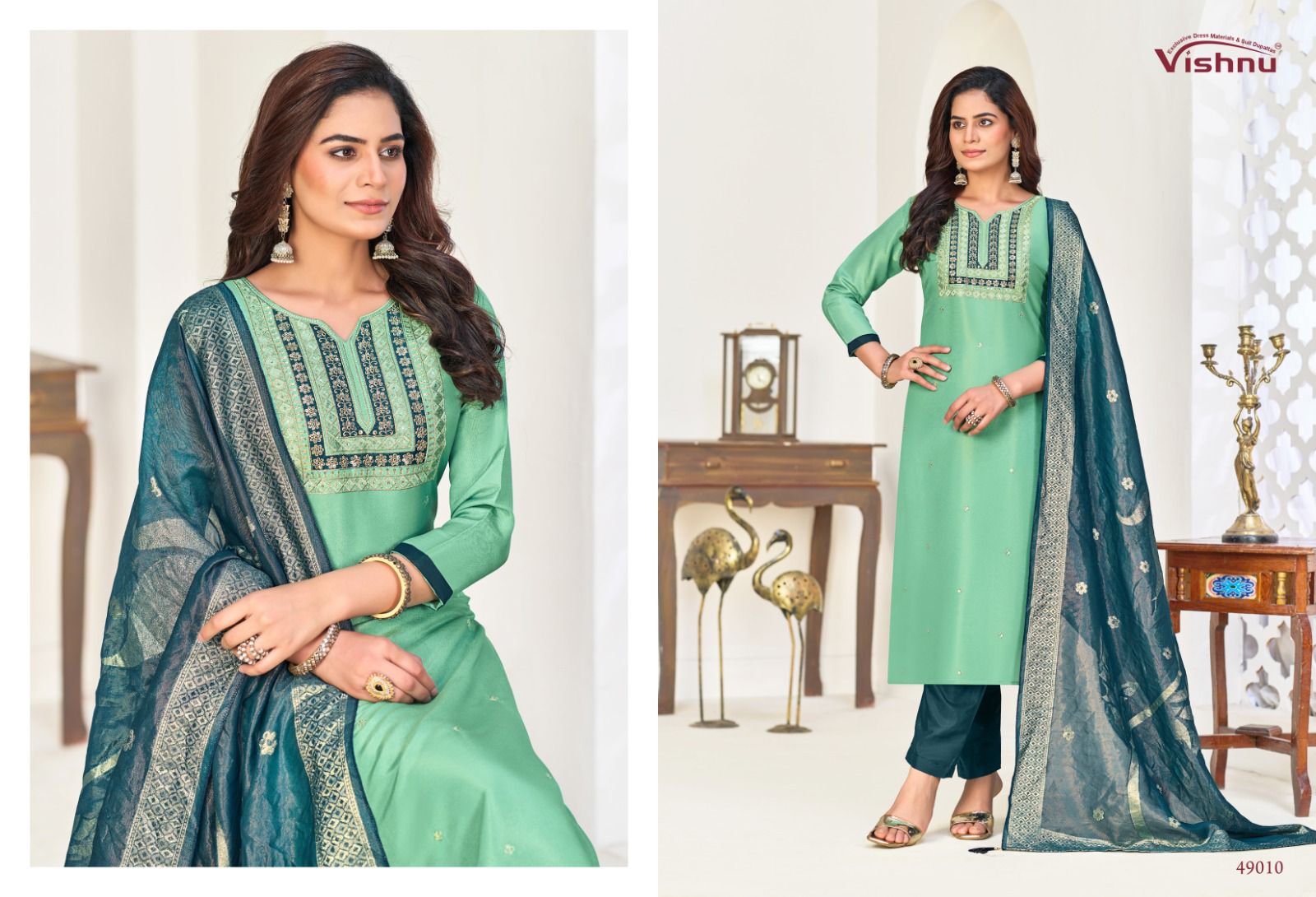 Nadia Vishnu Impex Simmer Pant Style Suits Wholesale