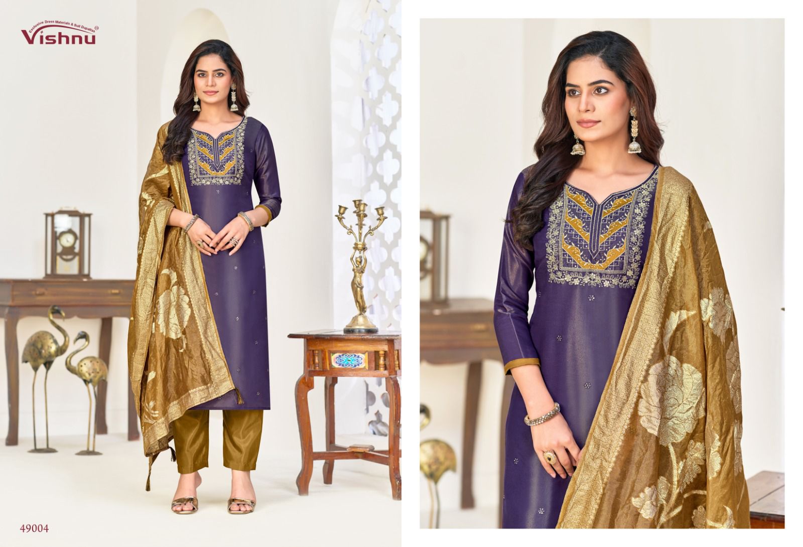 Nadia Vishnu Impex Simmer Pant Style Suits Wholesale