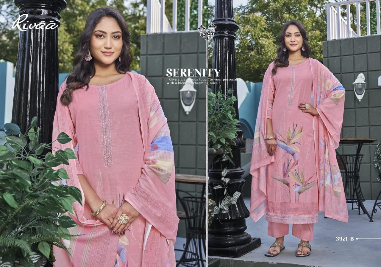 Nadiya 2 Rivaa Linen Pant Style Suits Supplier India