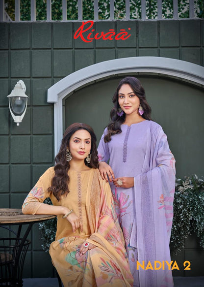 Nadiya 2 Rivaa Linen Pant Style Suits Supplier India