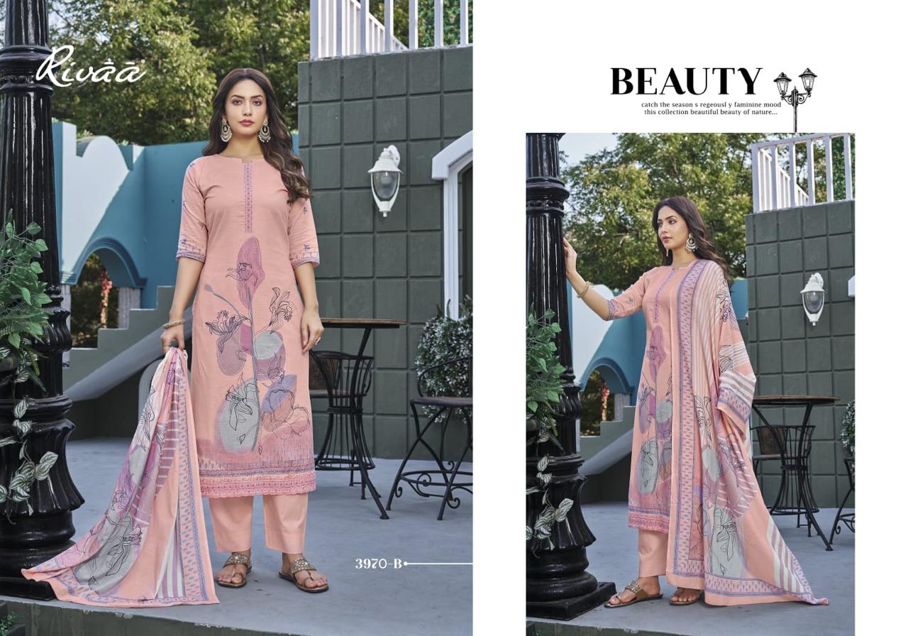 Nadiya 2 Rivaa Linen Pant Style Suits Supplier India