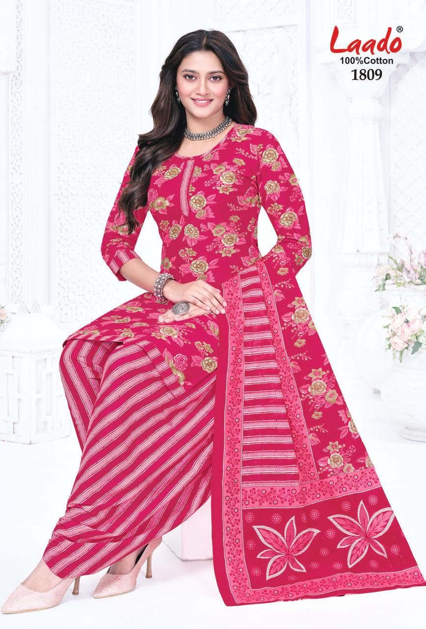Nadiya Patiyala Vol 18 Laado Cotton Dress Material Exporter Ahmedabad