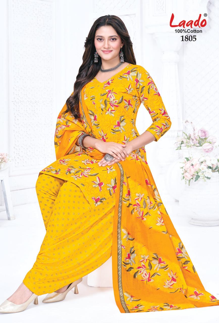 Nadiya Patiyala Vol 18 Laado Cotton Dress Material Exporter Ahmedabad