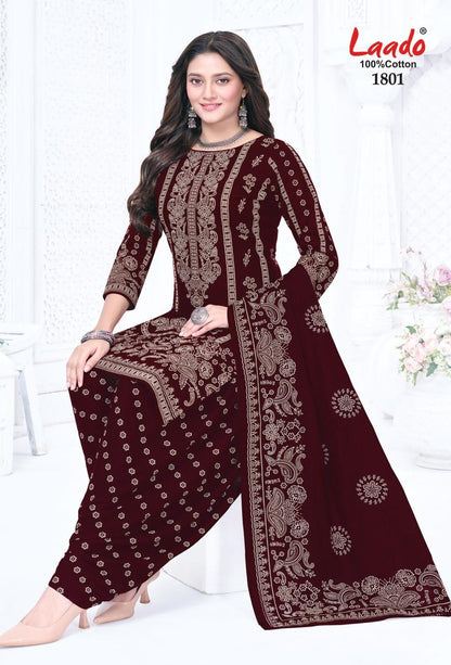 Nadiya Patiyala Vol 18 Laado Cotton Dress Material Exporter Ahmedabad