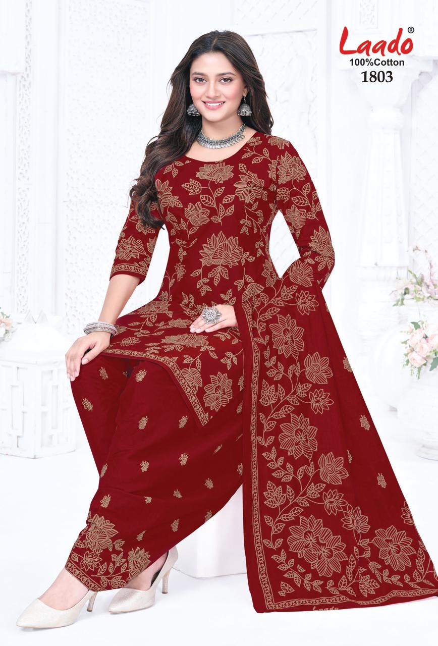 Nadiya Patiyala Vol 18 Laado Cotton Dress Material Exporter Ahmedabad