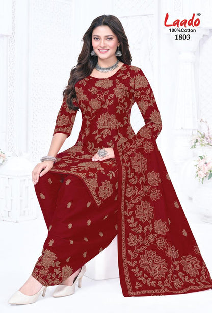 Nadiya Patiyala Vol 18 Laado Cotton Dress Material Exporter Ahmedabad
