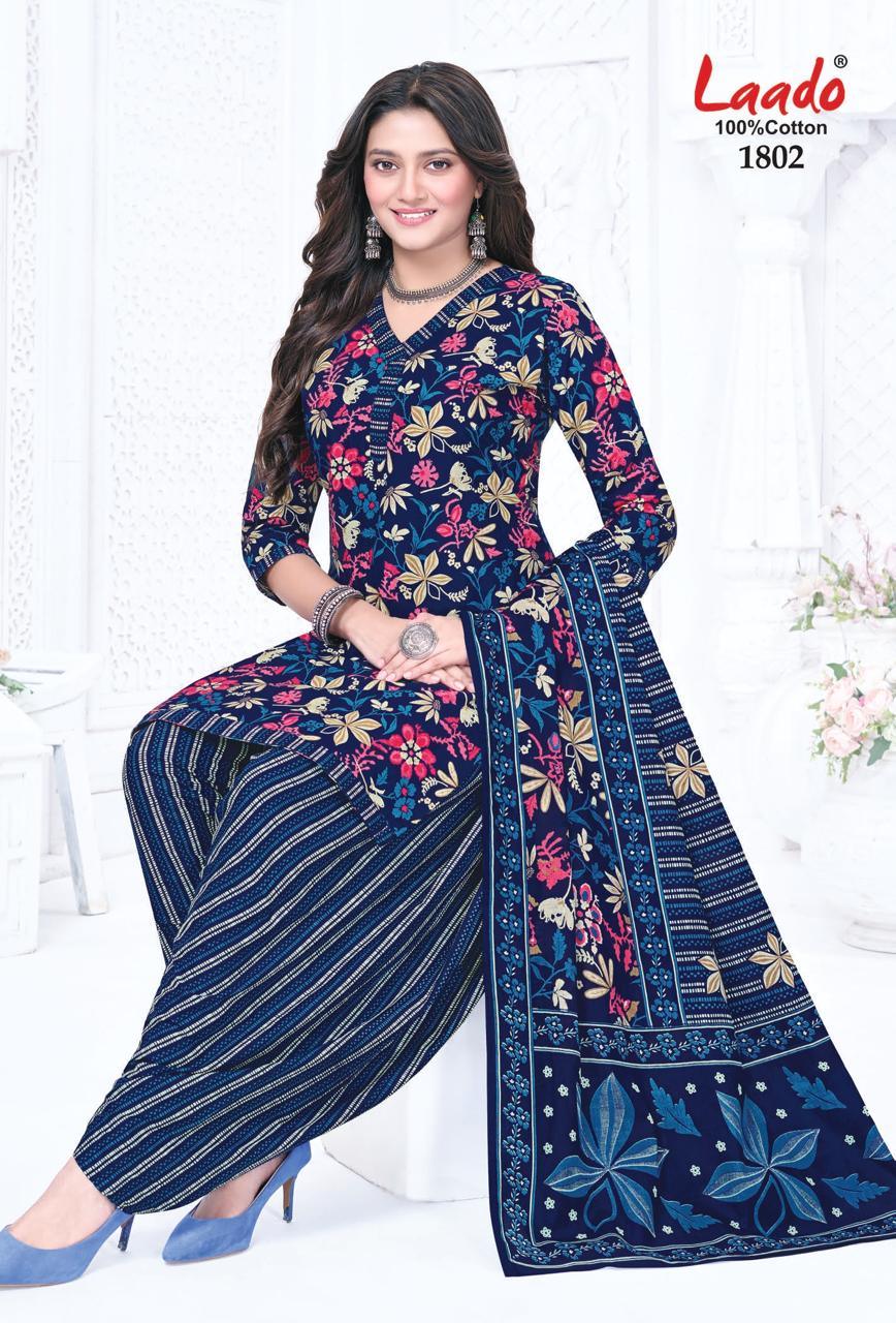 Nadiya Patiyala Vol 18 Laado Cotton Dress Material Exporter Ahmedabad