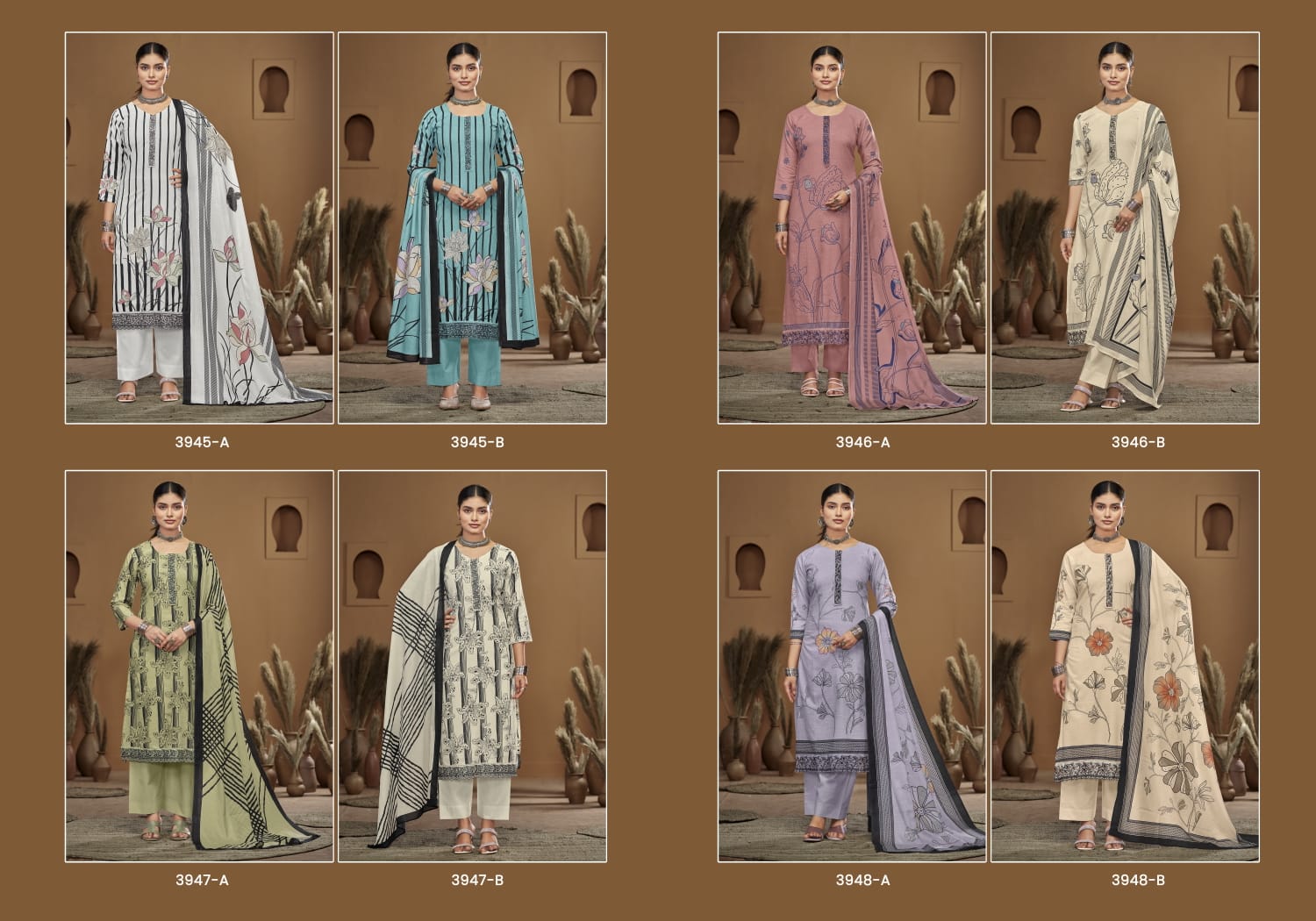 Nadiya Rivaa Linen Pant Style Suits Wholesaler Gujarat
