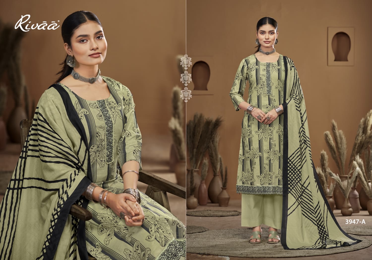 Nadiya Rivaa Linen Pant Style Suits Wholesaler Gujarat