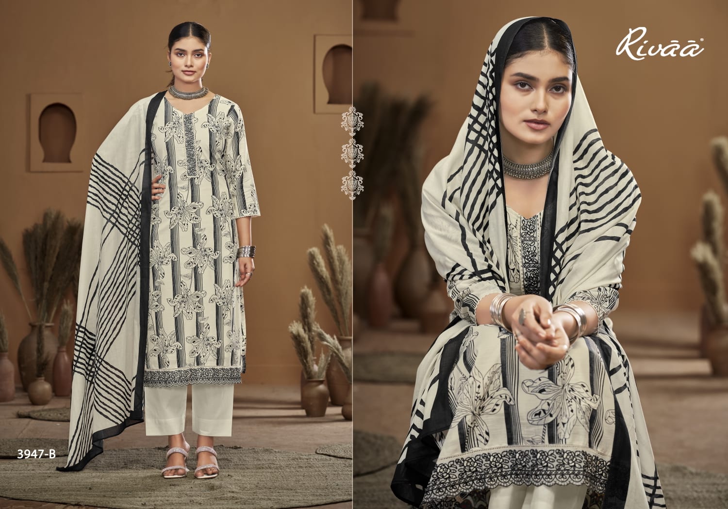 Nadiya Rivaa Linen Pant Style Suits Wholesaler Gujarat