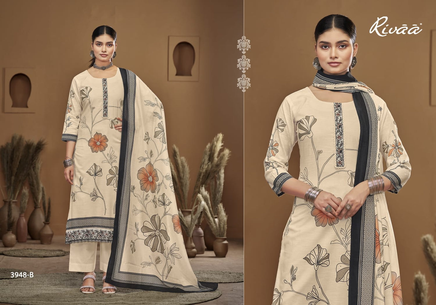 Nadiya Rivaa Linen Pant Style Suits Wholesaler Gujarat