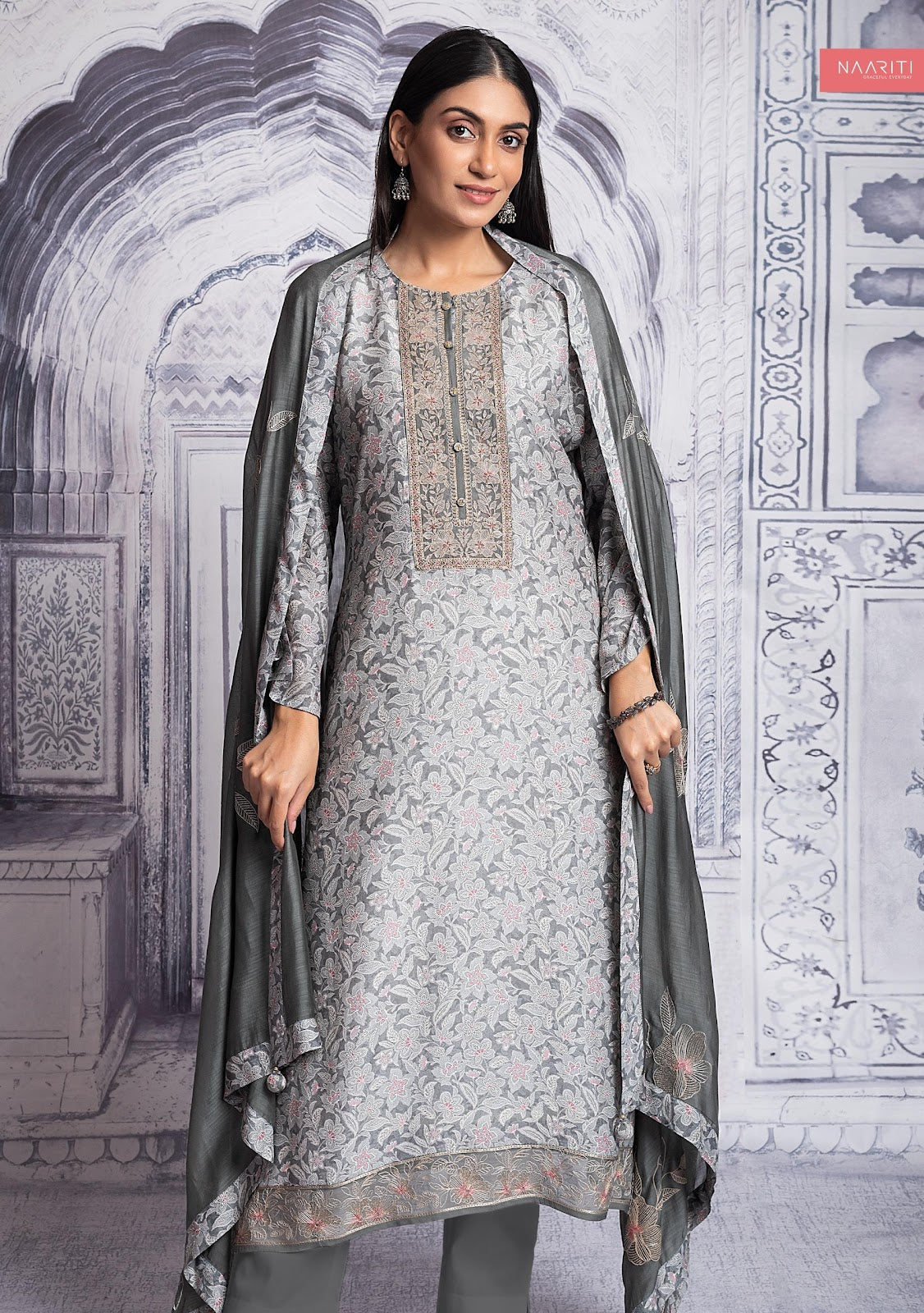 Nafaam Naariti Muslin Pant Style Suits Supplier India