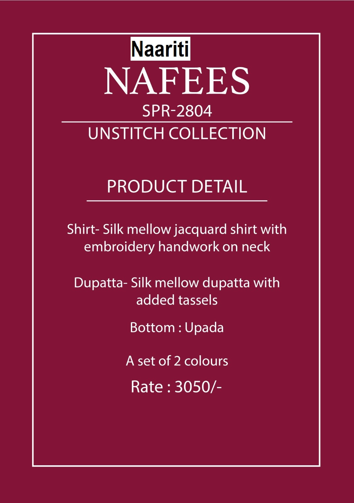 Nafees 2804 Naariti Silk Pant Style Suits Wholesaler Ahmedabad