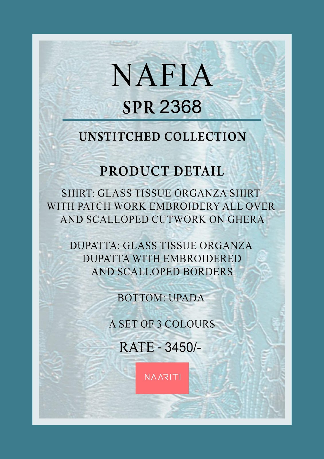 Nafia Naariti Tissue Pant Style Suits Exporter Gujarat