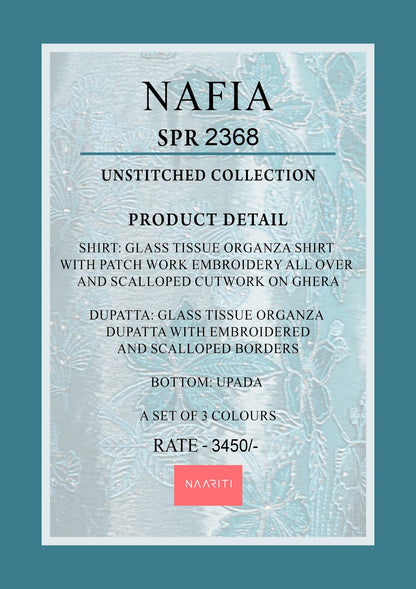 Nafia Naariti Tissue Pant Style Suits Exporter Gujarat