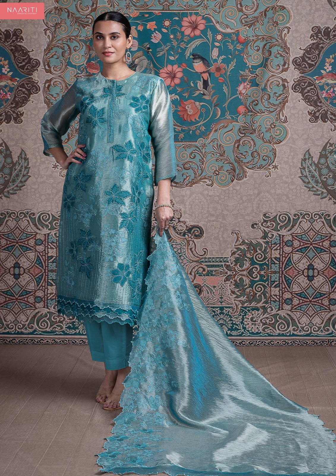 Nafia Naariti Tissue Pant Style Suits Exporter Gujarat