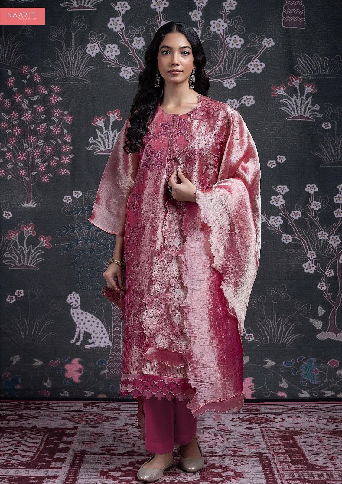 Nafia New Colour Naariti Organza Pant Style Suits Wholesaler Gujarat