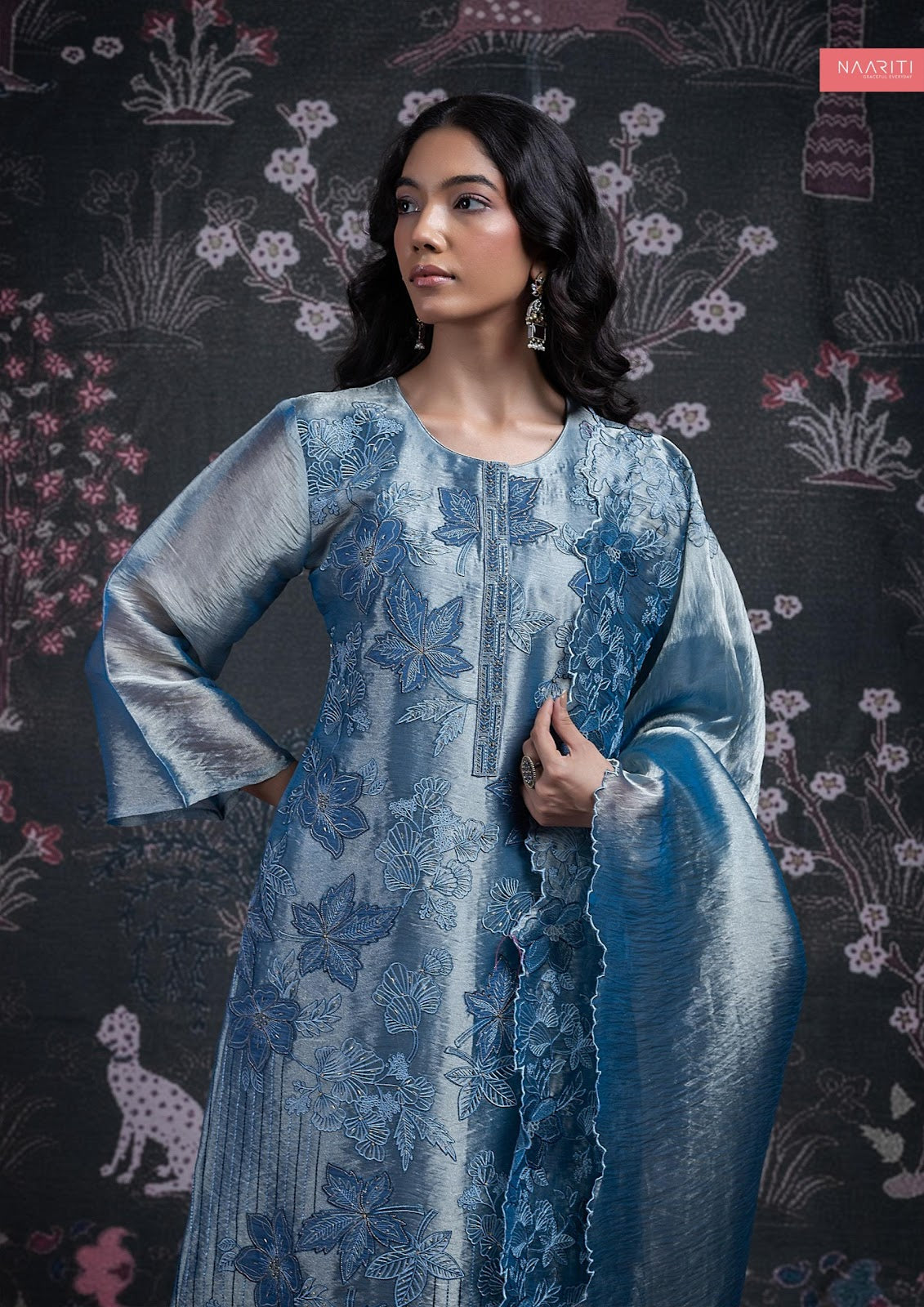 Nafia New Colour Naariti Organza Pant Style Suits Wholesaler Gujarat