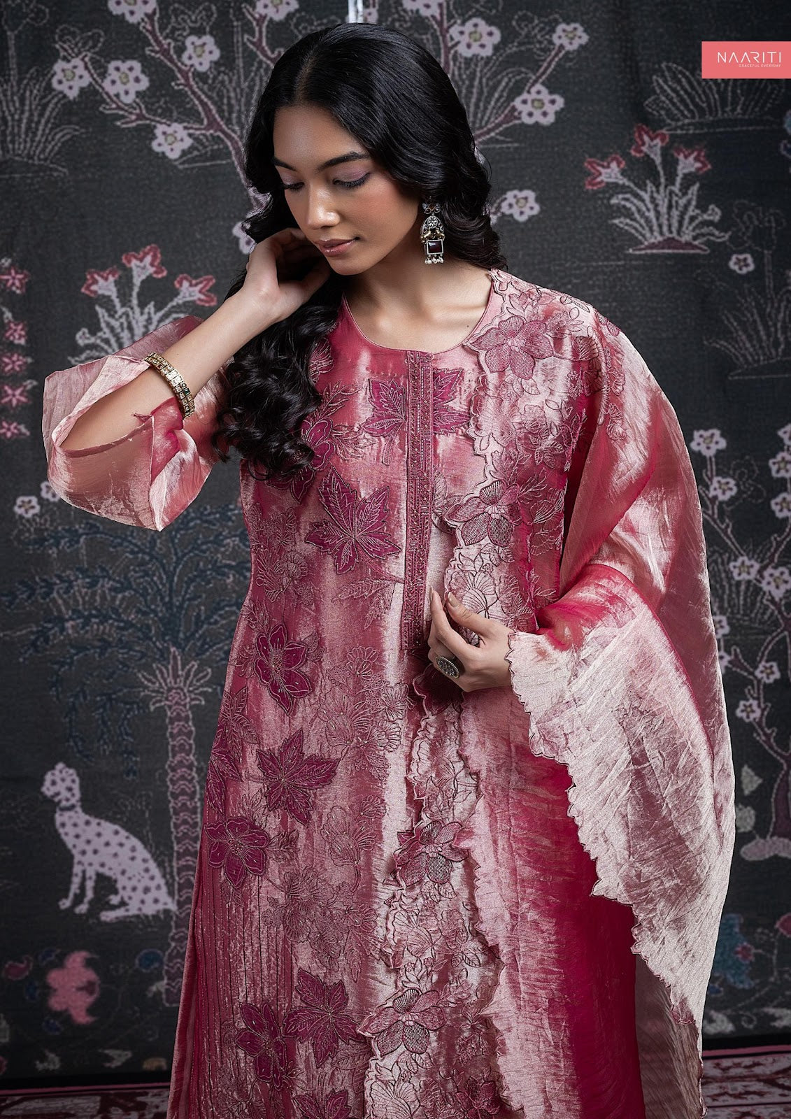 Nafia New Colour Naariti Organza Pant Style Suits Wholesaler Gujarat
