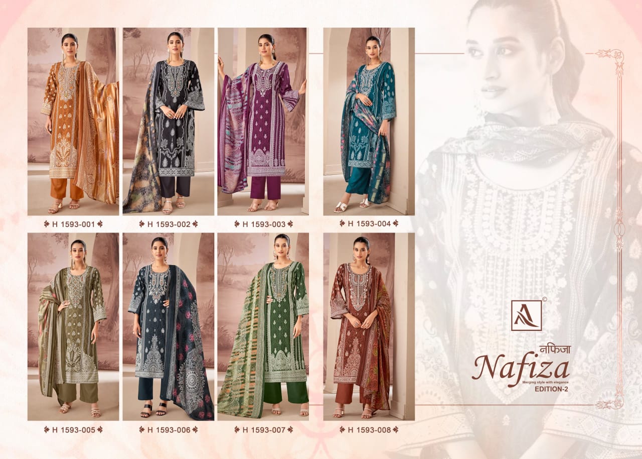 Nafiza Edition 2 Alok Cambric Cotton Karachi Salwar Suits Wholesaler India