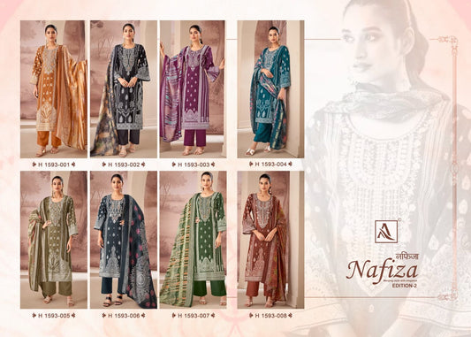 Nafiza Edition 2 Alok Cambric Cotton Karachi Salwar Suits Wholesaler India