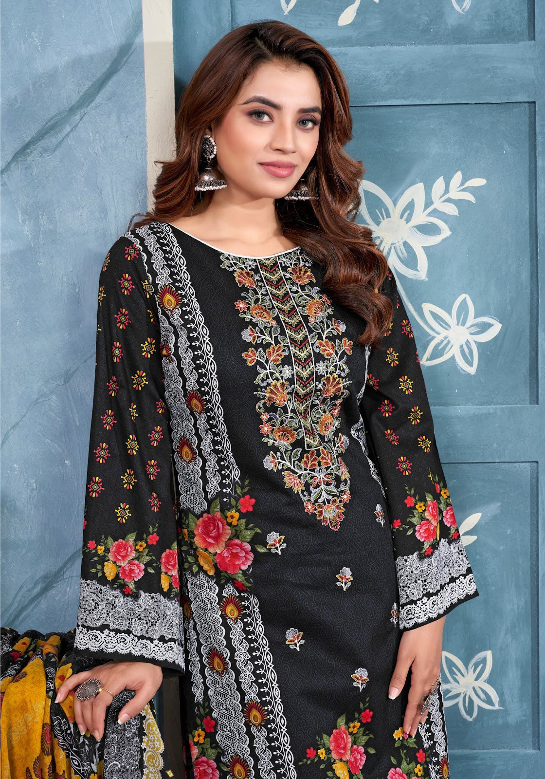 Nafiza Alok Cambric Cotton Karachi Salwar Suits Wholesaler Gujarat