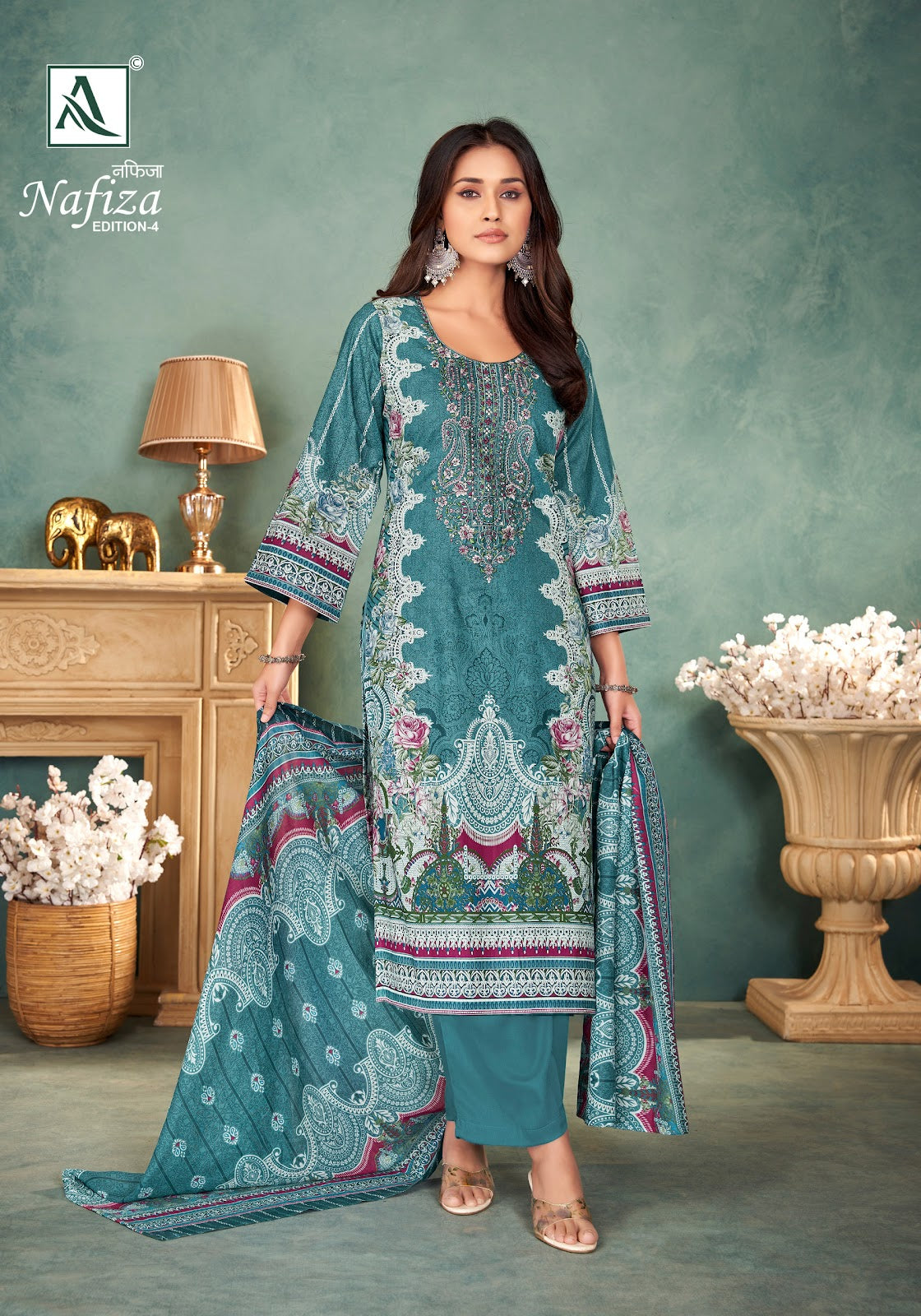 Nafiza Edition 4 Alok Cotton Karachi Salwar Suits Wholesaler Gujarat