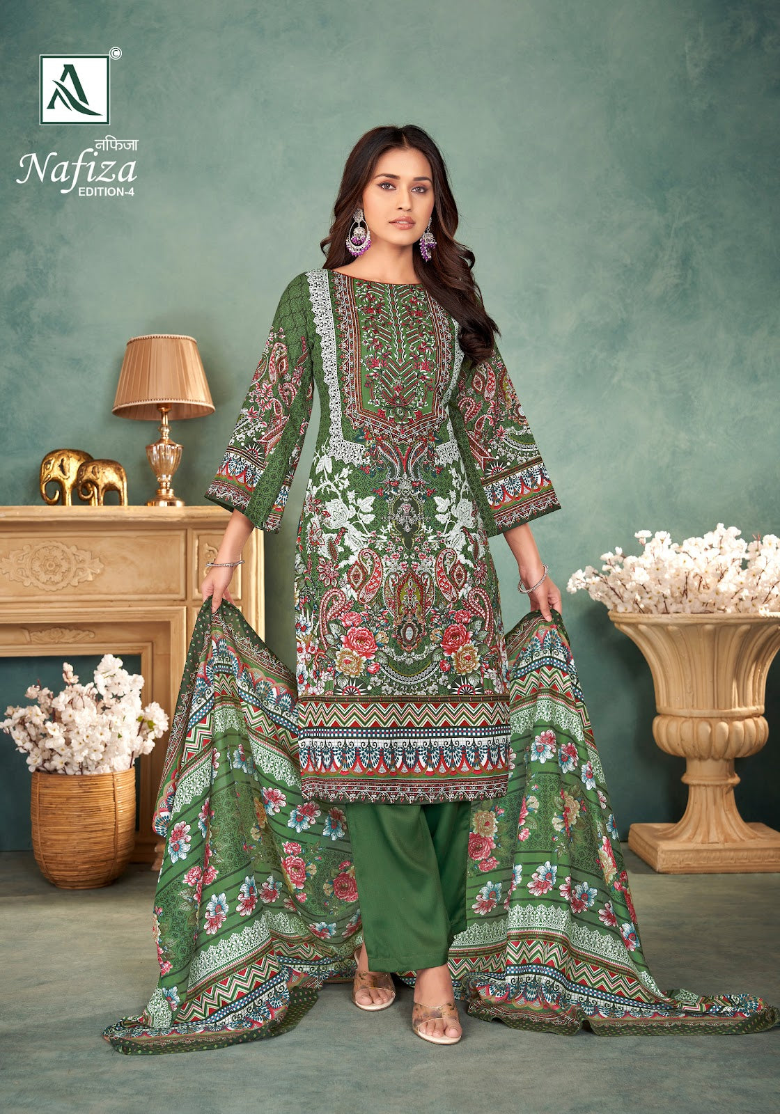 Nafiza Edition 4 Alok Cotton Karachi Salwar Suits Wholesaler Gujarat