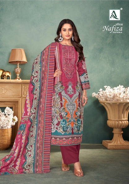 Nafiza Edition 4 Alok Cotton Karachi Salwar Suits Wholesaler Gujarat