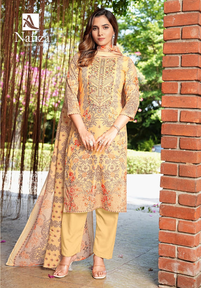 Nafiza Edition 5 Alok Cambric Cotton Karachi Salwar Suits Manufacturer Ahmedabad