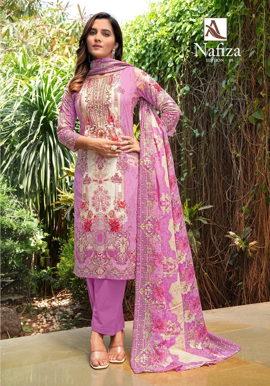 Nafiza Edition 5 Alok Cambric Cotton Karachi Salwar Suits Manufacturer Ahmedabad