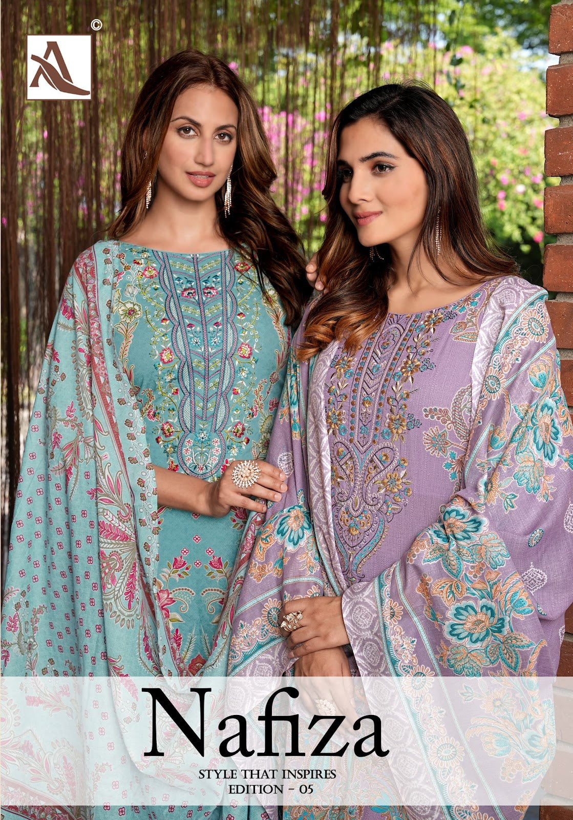 Nafiza Edition 5 Alok Cambric Cotton Karachi Salwar Suits Manufacturer Ahmedabad