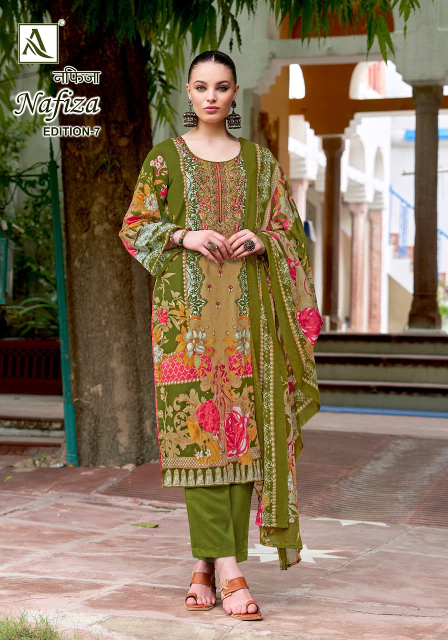 Nafiza Edition 7 Alok Cambric Cotton Karachi Salwar Suits Wholesaler India