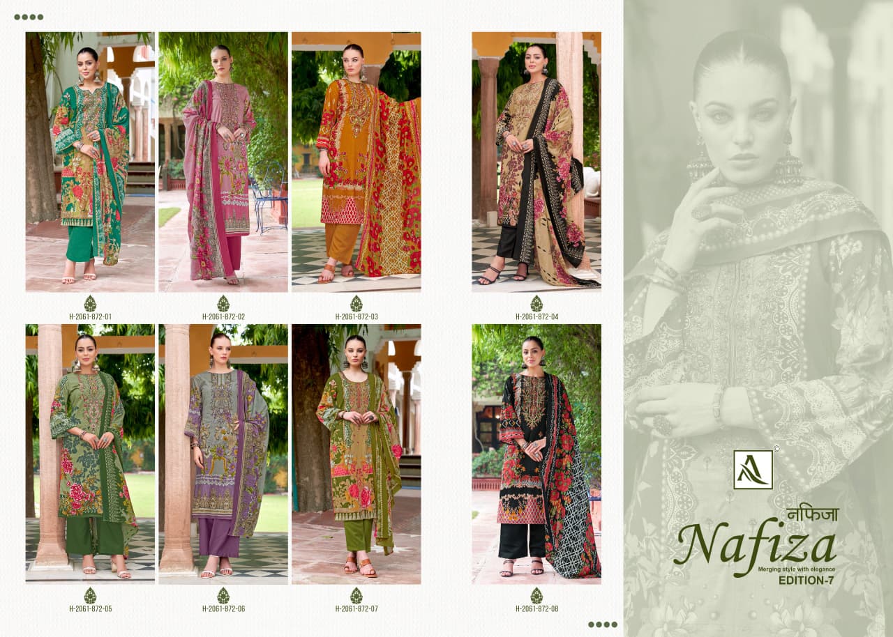Nafiza Edition 7 Alok Cambric Cotton Karachi Salwar Suits Wholesaler India