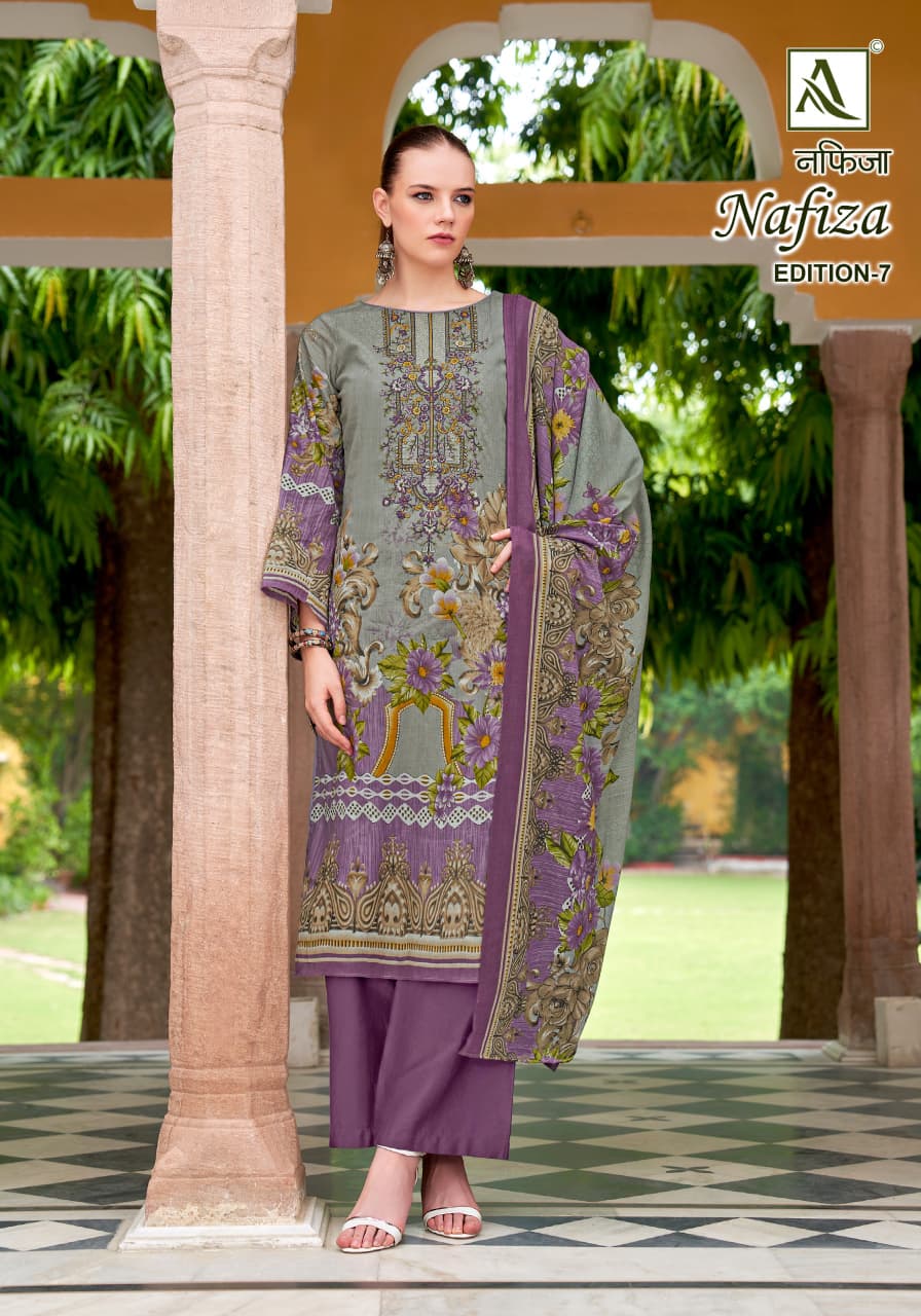 Nafiza Edition 7 Alok Cambric Cotton Karachi Salwar Suits Wholesaler India