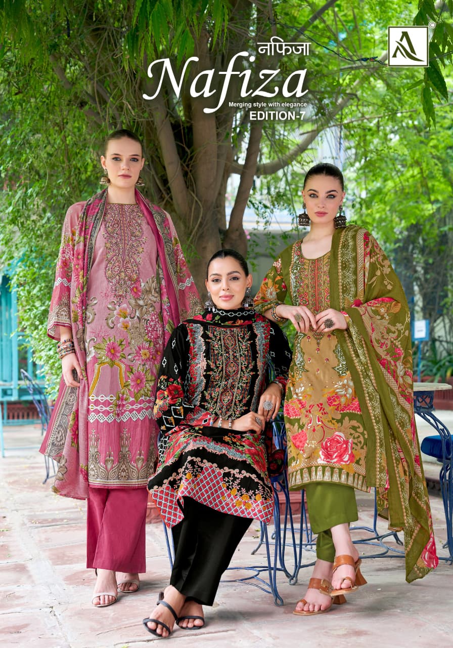 Nafiza Edition 7 Alok Cambric Cotton Karachi Salwar Suits Wholesaler India