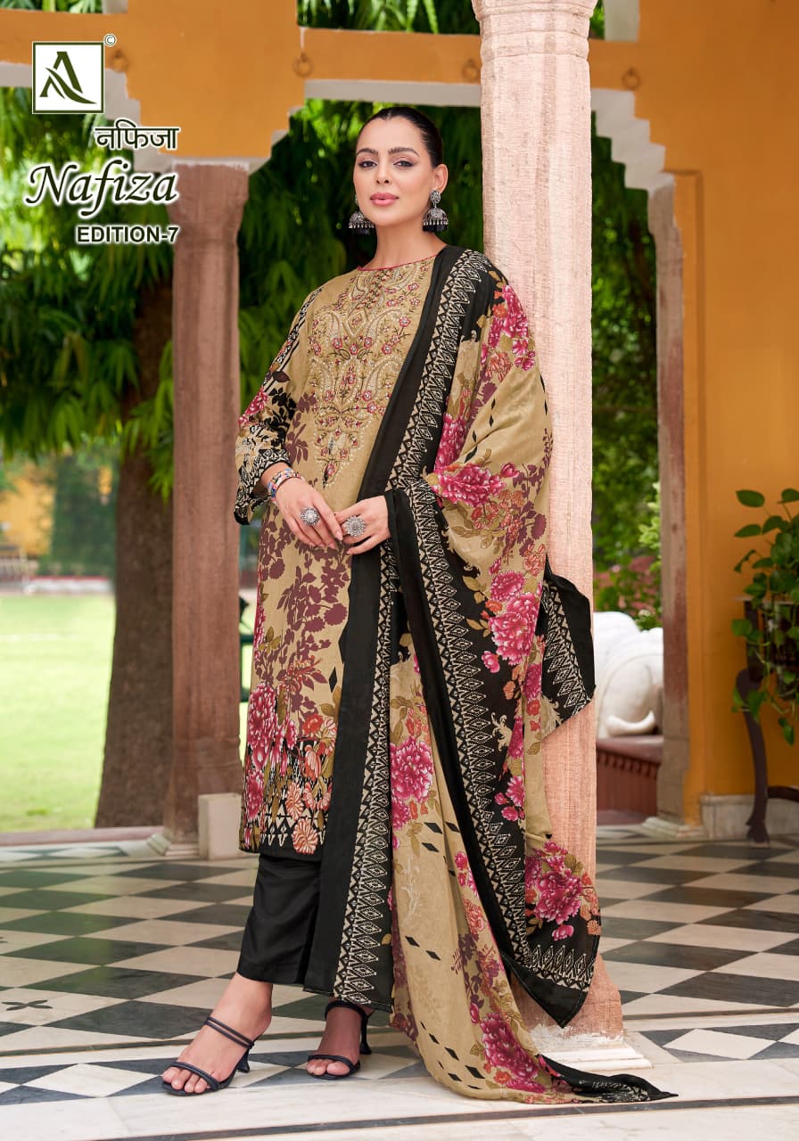 Nafiza Edition 7 Alok Cambric Cotton Karachi Salwar Suits Wholesaler India