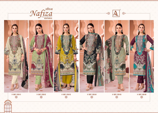 Nafiza Edition 8 Alok Cambric Cotton Karachi Salwar Suits Wholesale Price