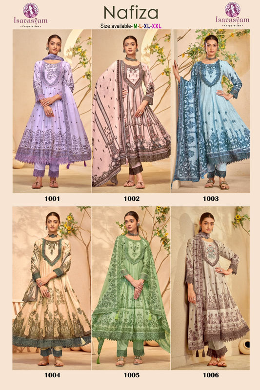 Nafiza Isavasyam Mal Cotton Readymade Anarkali Suits Exporter Ahmedabad