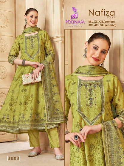 Nafiza Vol 3 Poonam Designer Cambric Cotton Readymade Anarkali Suits Supplier Gujarat