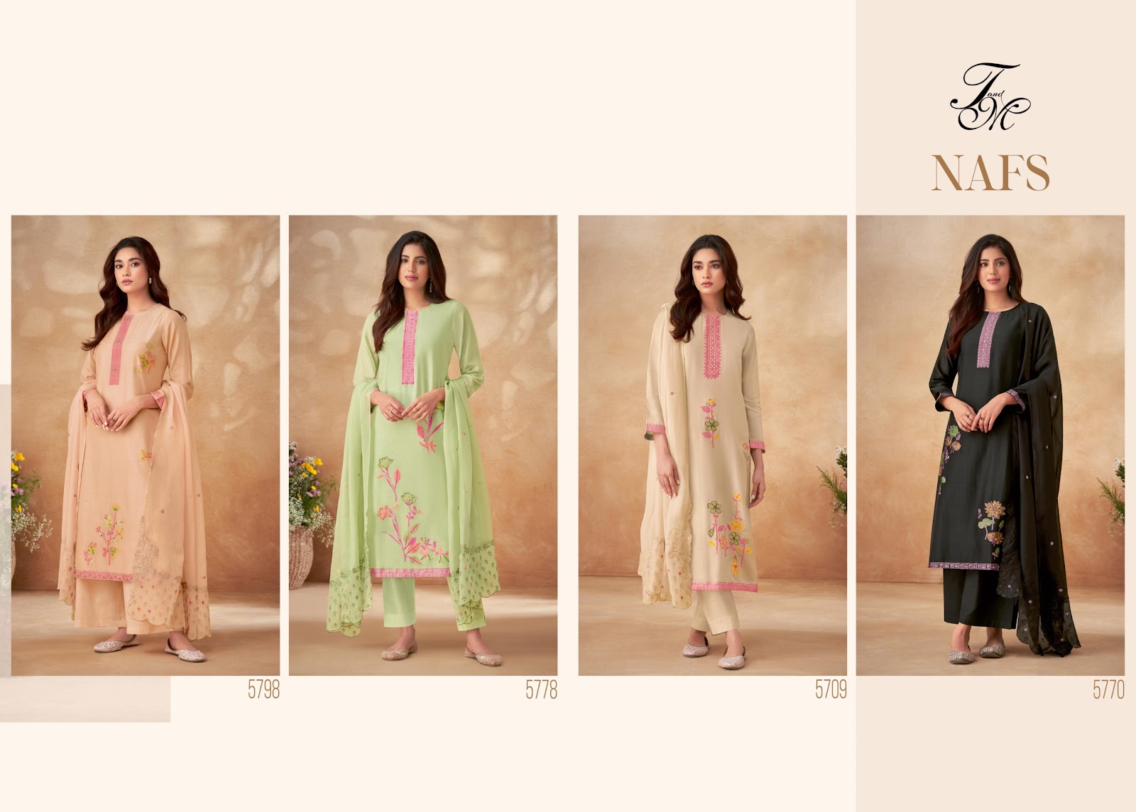 Nafs Tm Jacquard Plazzo Style Suits Wholesale Price
