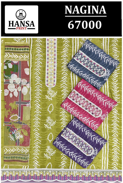 Nagina 67000 Hansa Prints Muslin Silk Pant Style Suits Manufacturer Gujarat