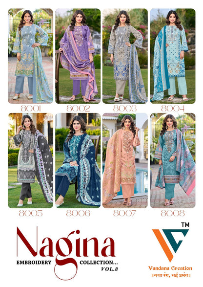 Nagina Vol 8 Vandana Creation Cotton Karachi Salwar Suits Supplier Ahmedabad