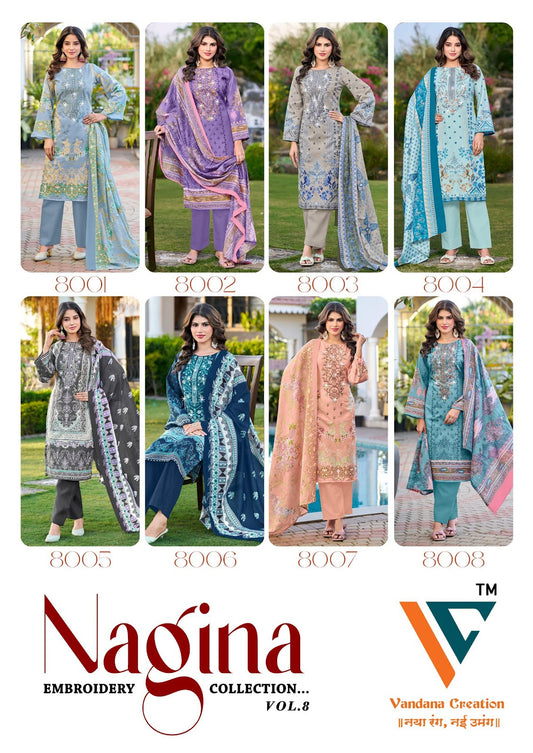 Nagina Vol 8 Vandana Creation Cotton Karachi Salwar Suits Supplier Ahmedabad