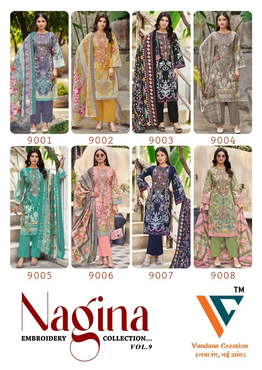 Nagina Vol 9 Vandana Creation Cotton Karachi Salwar Suits Manufacturer India